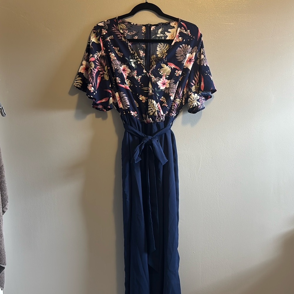 Bloomchic Plus Size Floral Patchwork Wrap Belted … - image 4